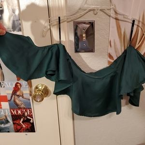 Emerald Green Ruffle Sleeve Top